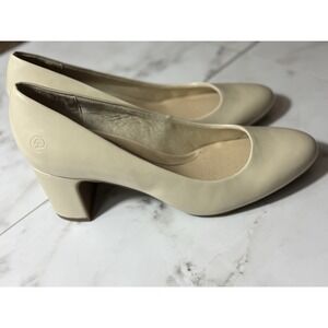 LifeStride Taylor Block Heel Pumps Women 11W Nude Cream Comfort Dress Shoes